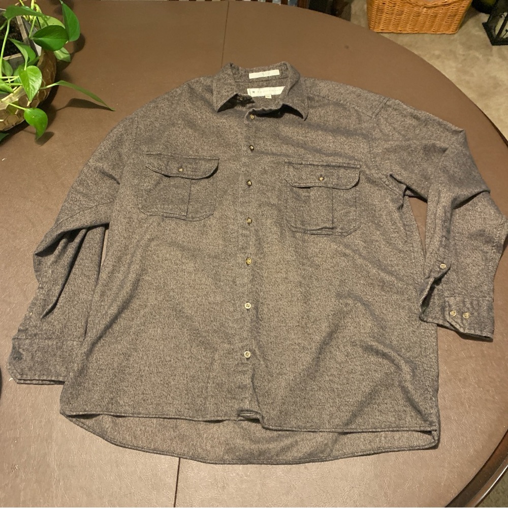 JJ Farmer 100% Cotton Mens Button Down Long Sleeve Short Made In Hong Kong